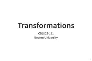 Transformations in Linear Algebra - CDS DS-121