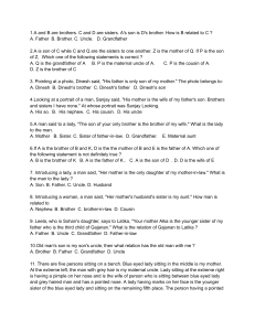 Blood Relation Logical Reasoning Questions