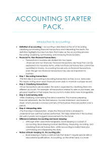 Accounting Starter Pack: Introduction to Accounting Basics