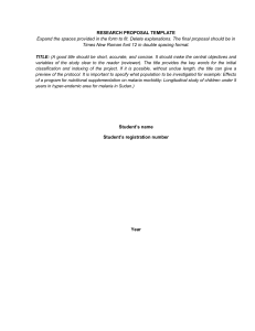 Research Proposal Template for Academic Studies