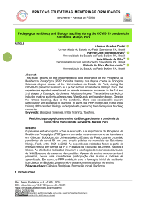 Resid&ecirc;ncia Pedag&oacute;gica e Ensino de Biologia na Pandemia COVID-19