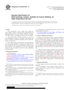 ASTM A216-2012 - Specification for Steel Castings
