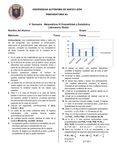 Laboratorio de Matem&aacute;ticas IV Probabilidad y Estad&iacute;stica - UANL