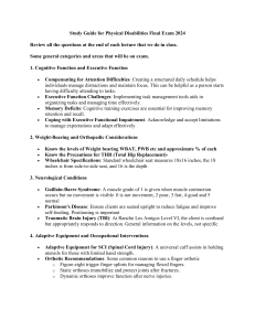 Physical Disabilities Final Exam Study Guide 2024