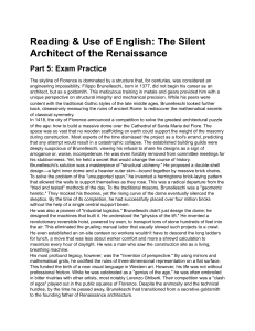 Reading & Use of English: Brunelleschi Exam Practice