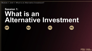 What is an Alternative Investment? | FSU Course
