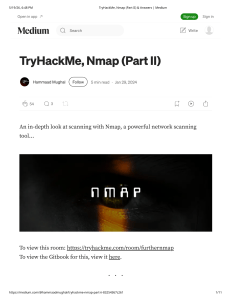 TryHackMe, Nmap (Part II) & Answers