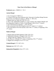 Time Chart of Bengal History