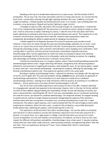 Personal Statement for Anesthesiology Residency
