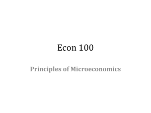 Econ 100: Principles of Microeconomics