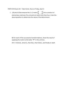 MATH 010 Exam #2: Linear Algebra Problems