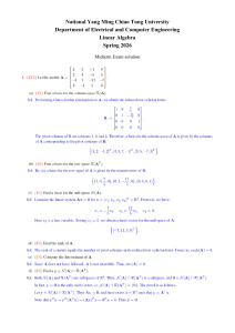 Linear Algebra Midterm Exam Solution