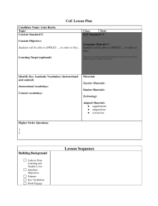 CoE Lesson Plan Template for Educators