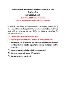 MTSE 3000 Quiz 04 Materials Science Quiz