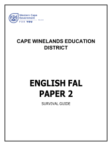 Cape Winelands English FAL Paper 2 Survival Guide