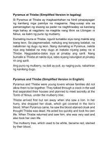 Pyramus and Thisbe Simplified Story Tagalog English