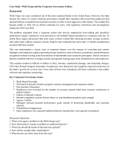Wells Fargo Case Study: Corporate Governance Failure