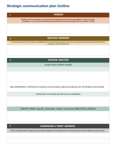 Strategic Communication Plan Outline