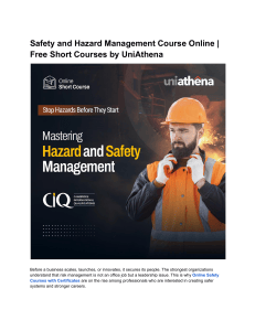 Safety and Hazard Management Course Online