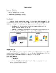 Input Devices: Hardware, Software, and Types