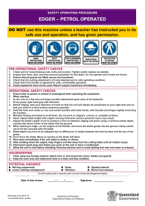 Petrol Edger Safety Operating Procedure