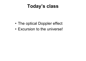 Optical Doppler Effect & Relativistic Astronomy Lecture