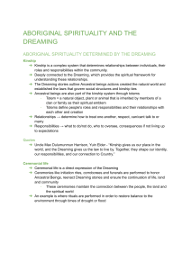 Aboriginal Spirituality and the Dreaming: Kinship & Ceremonial Life