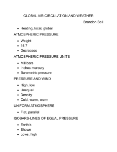 Global Air Circulation and Weather Study Guide