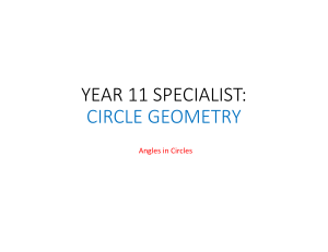 Year 11 Circle Geometry: Angles in Circles
