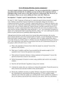 STAT 250 Data Analysis Assignment 5
