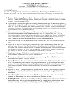 Principles of Accounts: Accounting Concepts