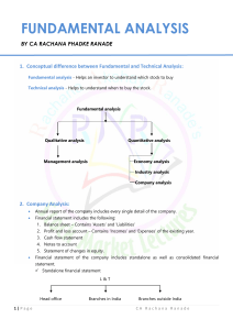 Fundamental Analysis by CA Rachana Ranade