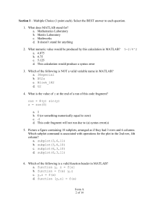 CMPSC 200 MATLAB Exam Multiple Choice Questions
