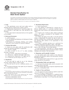 ASTM A 66-01: Steel Screw Spikes Standard