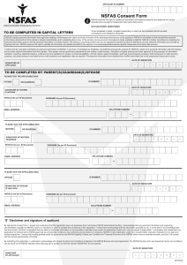 NSFAS Consent Form for Financial Aid