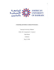 Commuting and Student Academic Performance at AUBH