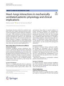 Heart-Lungs Interactions in Mechanical Ventilation: Physiology & Clinical Implications