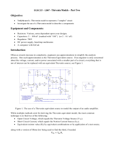 EGR 215 LB07: Thevenin Models Part Two Lab
