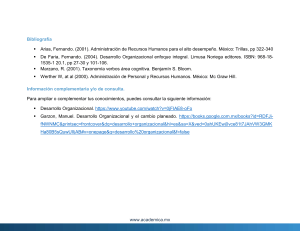 Bibliograf&iacute;a de Desarrollo Organizacional y Recursos Humanos