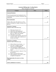 Annotated Bibliography Grading Rubric