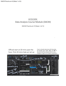 DACM Practicum 9: Stata Data Analysis Guide