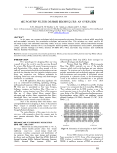 Microstrip Filter Design Techniques: An Overview