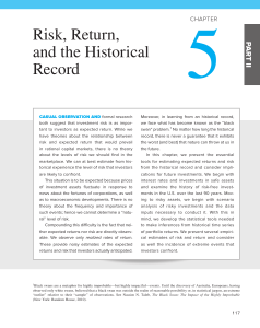 Chapter 5: Risk, Return, and Historical Record
