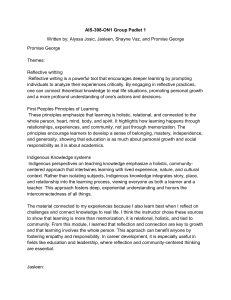 AIS-398-ON1 Group Padlet: Reflective Writing & Indigenous Learning