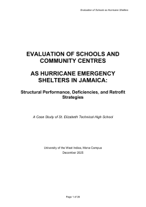 Evaluation of Schools as Hurricane Shelters in Jamaica