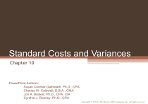 Standard Costs and Variances Chapter 10