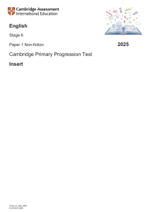 Snowflake Bentley: Cambridge Primary Test Non-fiction Passage