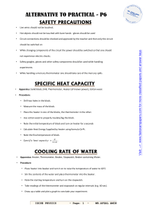 IGCSE Physics P6 Alternative to Practical