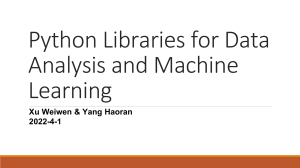 Python Libraries for Data Analysis & Machine Learning