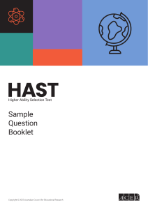 HAST Sample Question Booklet